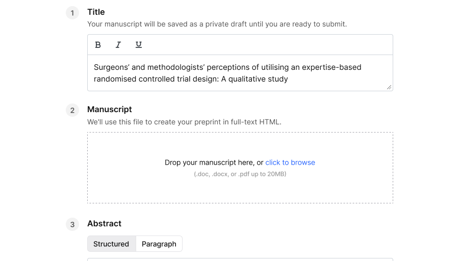 Building a submission process